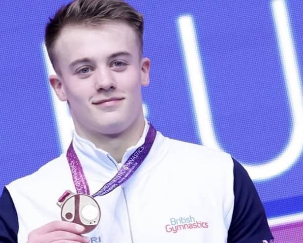 Halifax gymnast Luke Whitehouse won the European floor title in Turkey.