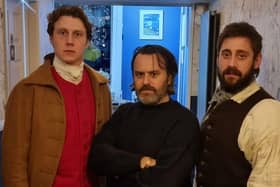 Towngate Tearoom's behind the scene snaps of The Gallows Pole cast and crew - George MacKay, Benjamin Myers and Michael Socha