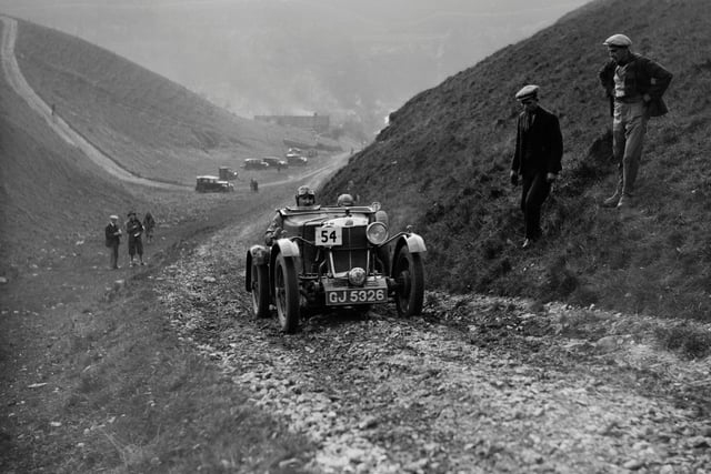 MG M Le Mans of CHD Berton competing in the MCC Sporting Trial, Litton Slack, in 1930.