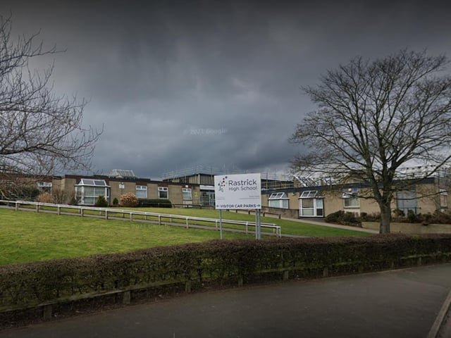 Rastrick High School has an Attainment 8 score of 50.9. Percentage of pupils achieving grades 5 or above in English and maths GCSEs: 56.7%.