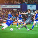 Action from the reverse fixture earlier this season at Boundary Park