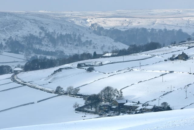 Scenic Calderdale views after the snow fall in Saltonstall