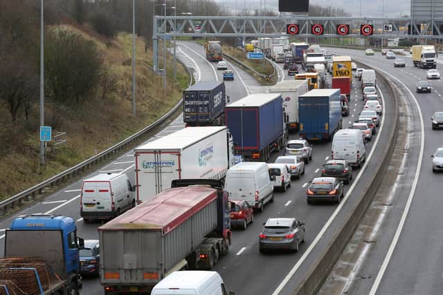 Delays increasing on the M62 Eastbound between J25 and J27.