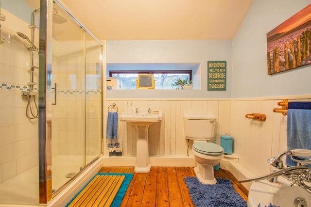 A large walk-in shower and a stand-alone bath feature in this bathroom.