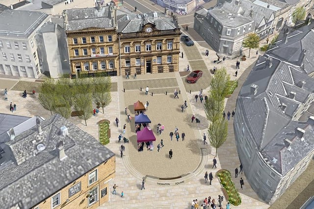 Visualisation showing how Thornton Square could look following the Brighouse Deal improvements.