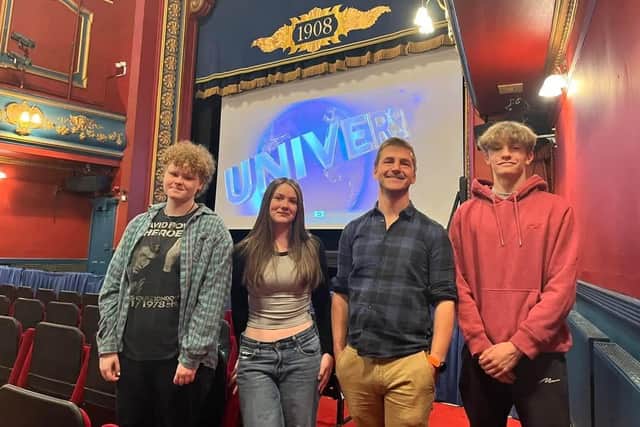 Calder Valley MP Josh Fenton-Glynn with members of the Youth Theatre at the recent community cinema launch.