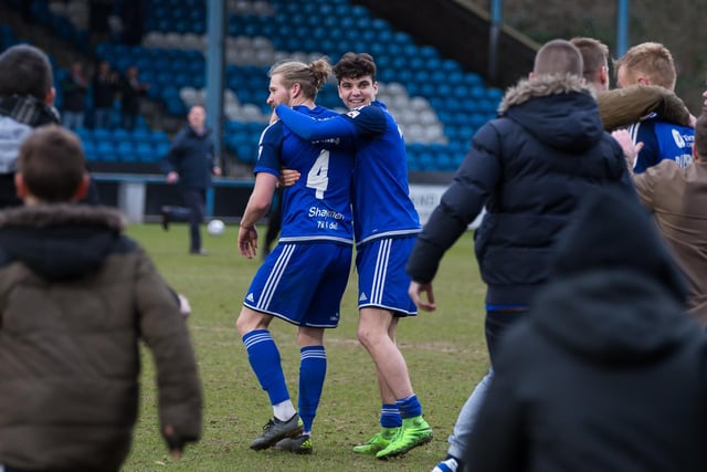 Town players celebrate reaching the final