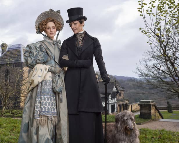 Suranne Jones and Sophie Rundle as Anne Lister and Ann Walker in Gentleman Jack. Photo: Lookout Point/HBO, Jay Brooks
