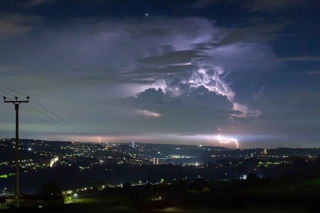 The lightning storm above Halifax last night, captured by Christian Wilkinson - www.epicyorkshire.co.uk