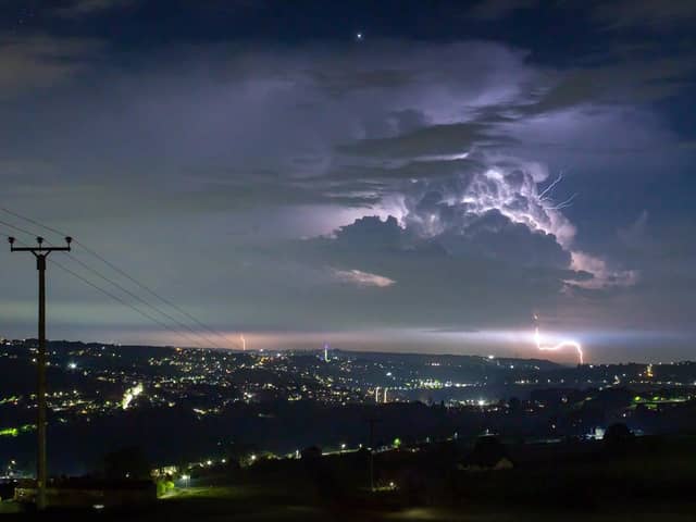 The lightning storm above Halifax last night, captured by Christian Wilkinson - www.epicyorkshire.co.uk