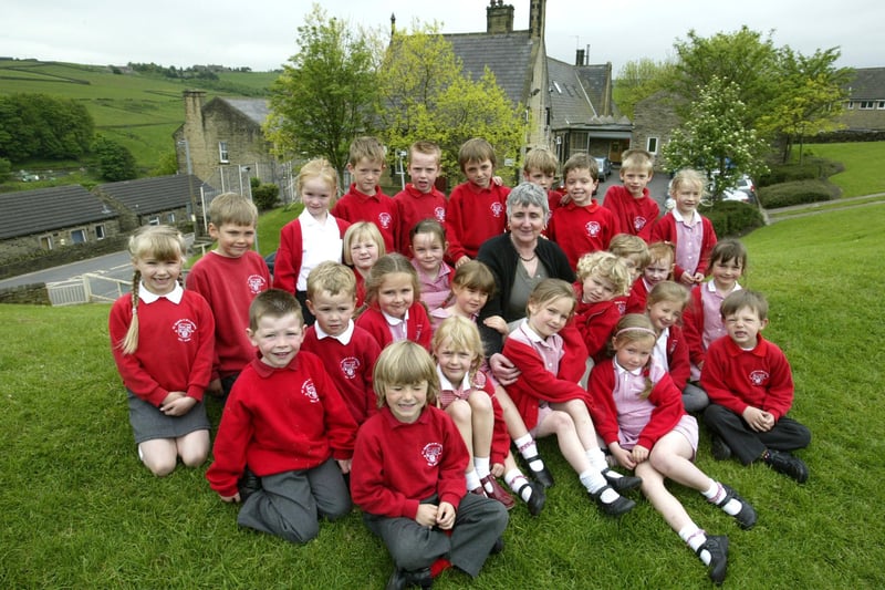 Anne Flemming, retiring teaching assistant at St Mary's School, Mill Bank, with her class back in 2005.