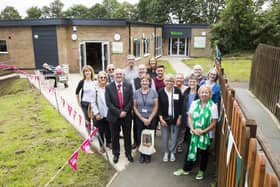 Trustees and funders at the re-opening of the refurbished community centre The Space at Field Lane, Rastrick.