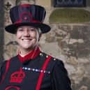 Halifax's Lisa Garland on her first day in uniform at]s a Beefeater at the Tower of London