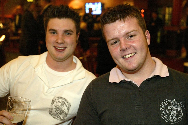 Paul and Dave on a night out back in 2005.