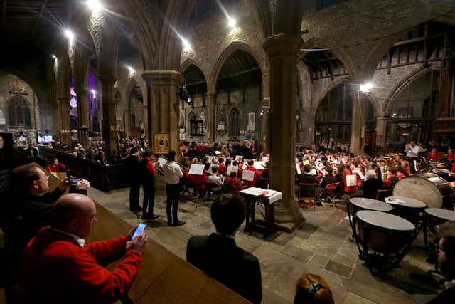 The Halifax Youth Brass Band Festival held at Halifax Minster.