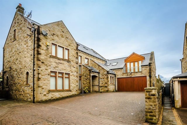 The approach to the six-bedroom property built in Yorkshire stone.