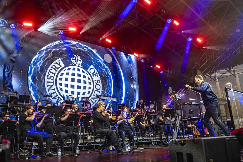 A 32-piece orchestra was conducted by David Mahoney