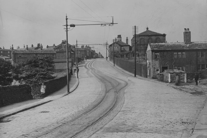 The tramway in Queensbury back in 1918.