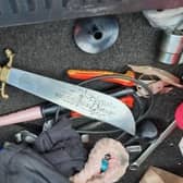 The blade was found when police stopped a car in Todmorden