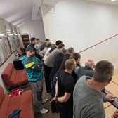 Squash fans watch action from Pontefract 1's clash with Ferriby Hall. Pic: Pontefract Squash Club