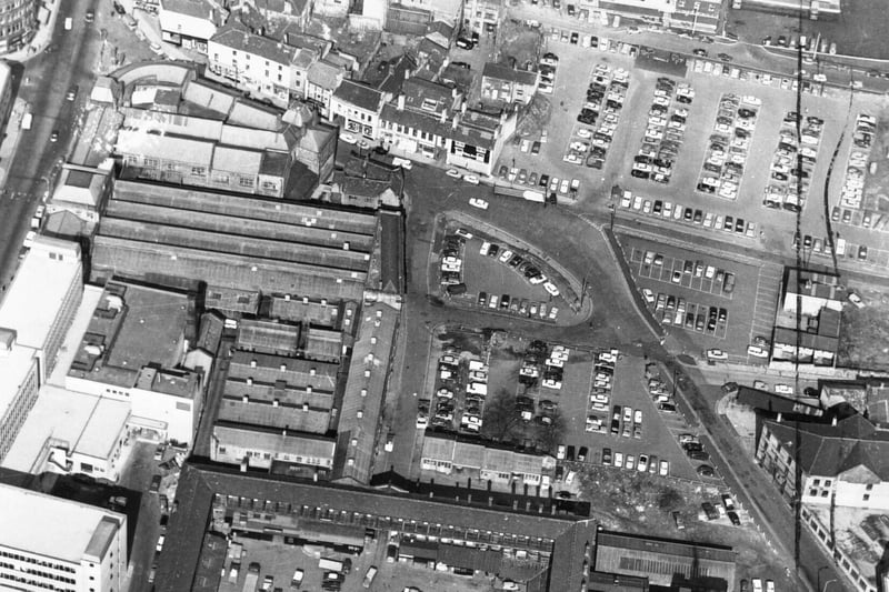 An aerial view of Woolshops, Halifax back in 1979