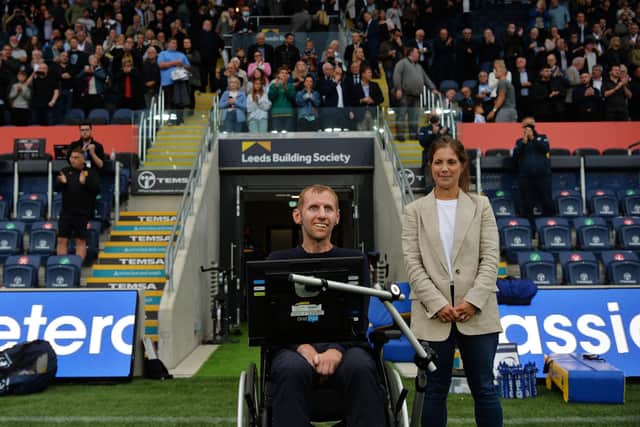 Leeds Rhinos legend Rob Burrow with his wife Lindsey at Headingley in August 2021