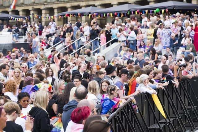 Calderdale Pride at The Piece Hall, Halifax.