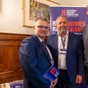 Kevin Campbell Wright, Group Public Affairs Manager for Together Housing; Patrick Berry, Director Together Net Zero; and James Olujohungbe from the Department for Energy Security and Net Zero at the event.