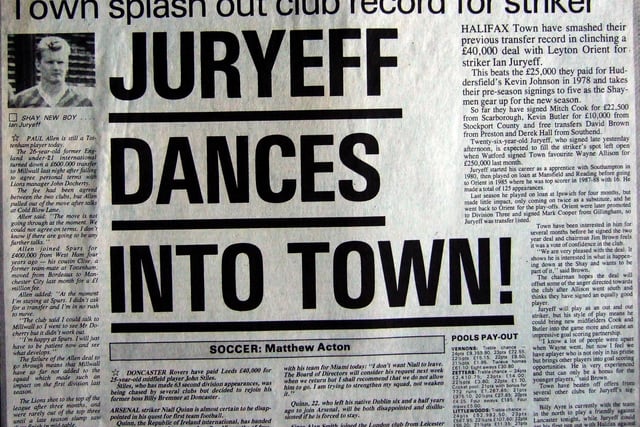 1989-90, Ian Juryeff signs
