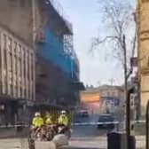 Police on Silver Street in Halifax town centre today