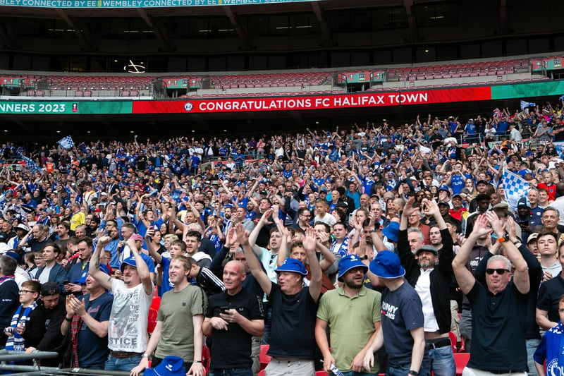 The blue army celebrate at Wembley.