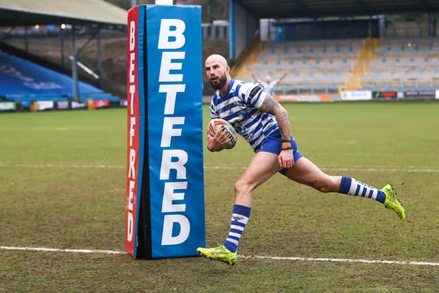 Ben Crooks scored the opening try for Halifax. Pic: Simon Hall | MI News