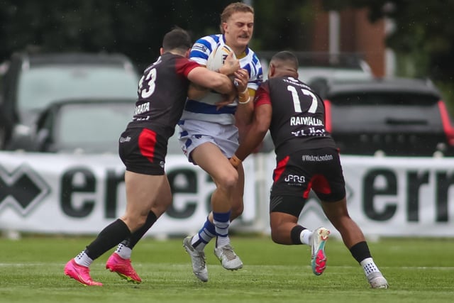 Jake Maizen of Halifax is tackled