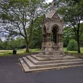 The monument in Shroggs Park