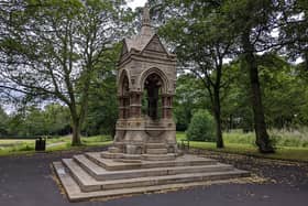 The monument in Shroggs Park