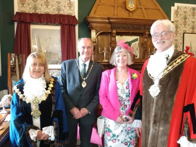 Mayor Coun Ashley Evans and his Mayoress Rosie Tatchell, and Deputy Mayor Coun Sue Holdsworth and her consort Michael Holdsworth