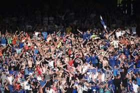 Oldham Athletic fans at Boundary Park