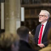 Former Labour leader Jeremy Corbyn at the remembrance service for Alice Mahon