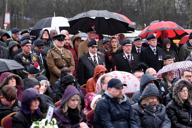 Hundreds of people gathered to remember the victims of the M62 coach bombing.