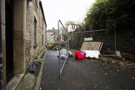 A view of the damage at Stocks Lane. Luddenden