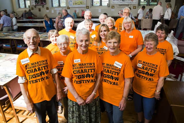 Volunteers at the Charity Jigsaw Festival at St. Martin's Parish Church, Brighouse back in 2019