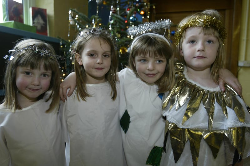 Children at Cragg Vale School, in their Christmas Nativity"Whoopseedaisy" back in 2004