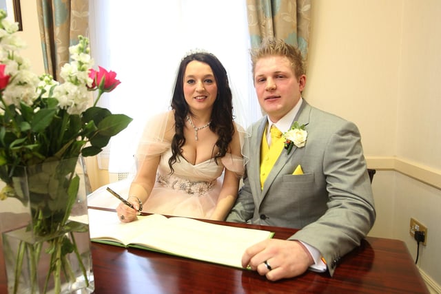Jemma and Ben West tied the knot at Calderdale Register Office, Spring Hall, Halifax on Valentine's Day 2014