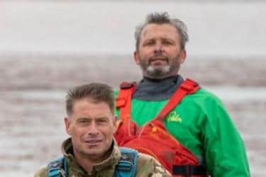 Jude Garland (back) and Kris Whitworth (front) are taking on an epic challenge to retrace the steps of the World War II Cockleshell Heroes