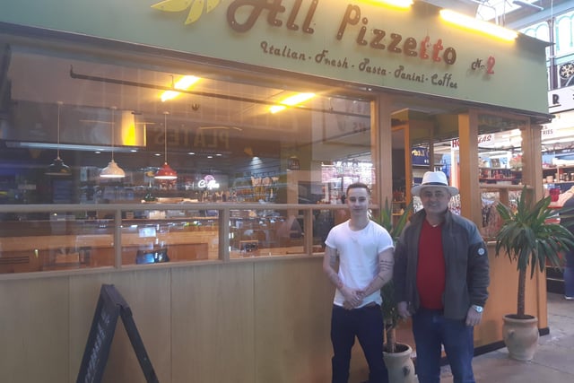 Cosmin and Eduard Christian outside the new All Pizzetto in Halifax Borough Market