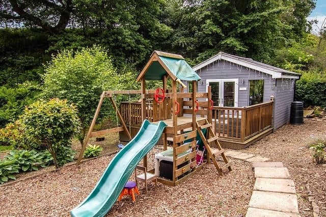 The sizeable garden has areas that are great for children to play in.