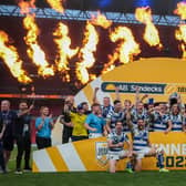 Halifax Panthers lift the 1895 Cup after defeating Batley Bulldogs 12-10 at Wembley