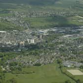 Aerial view of Brighouse where around 3,000 new homes are planned as part of two suggested 'garden suburbs' in the controversial Calderdale Local Plan