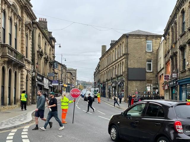 Filming in Sowerby Bridge today