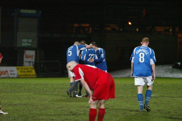 Actions from the game: Halifax Town v Leamington at the Shay, January 2008